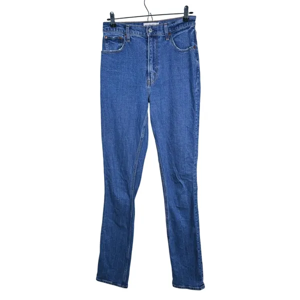 Abercrombie & Fitch 90s Slim Straight Ultra High Rise Jeans Size 27 Tall Blue - Image 2