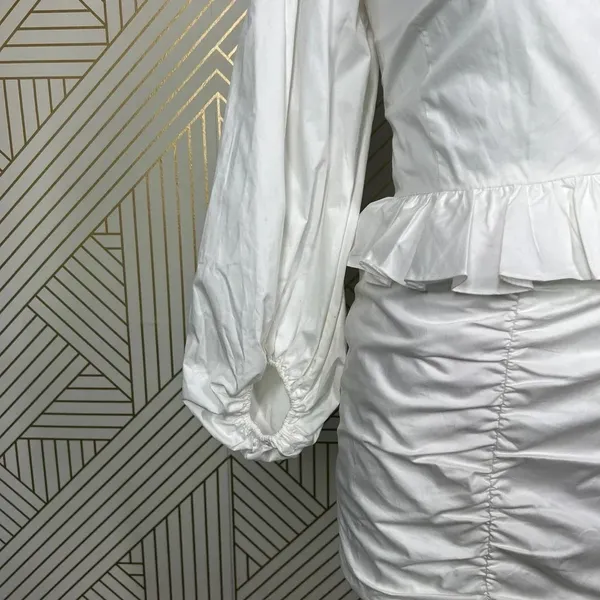 Shona‎ Joy Grant One Shoulder Ruched Mini Dress in White Size US 2 - Image 5