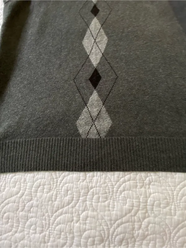 Christopher and Banks 100% Cotton Argyle Sweater Vest Size Large Preppy - Image 9