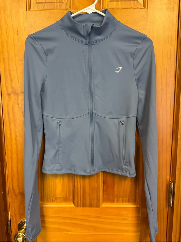 Gymshark Elevate Tracktop Faded Blue Size Medium NWOT - Image 2
