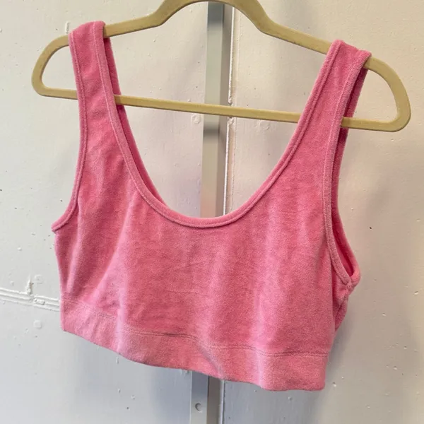 Zara Pink Terry Cloth Crop Top Scoop Neck Sleeveless Bralette 4174/316/620 Large - Image 3