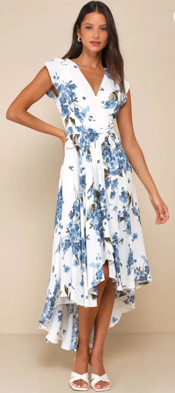 Lulus Floral High-Low Dress - Image 5