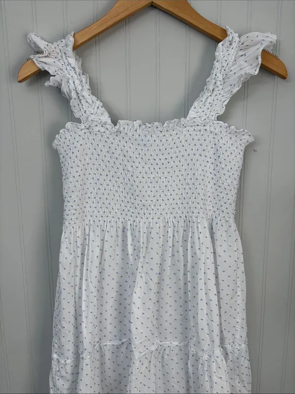 Hill House Home Swiss Dot Smocked Tiered Midi Dress Women Size XS - Image 3