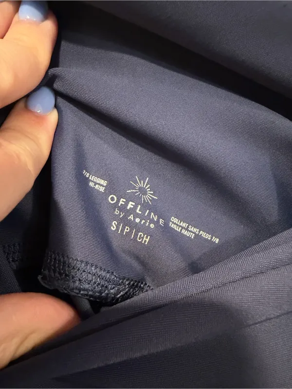 High-Waist Navy 7/8‎ Aerie Active Leggings - Image 2
