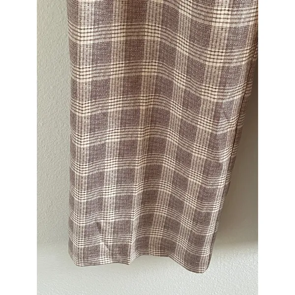 Lioness Mulholland Plaid Wide Leg Pants Beige High Rise Trouser XS - Image 9