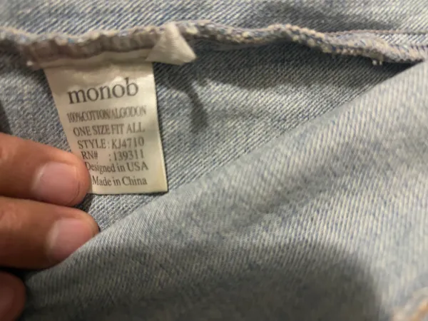 Mono B-Denim Vest-Faded Wash Studded Denim Vest One Size Fit All - Image 4