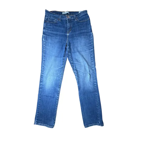 Levis 512 Perfectly Slimming Straight Leg Jeans Medium Wash Blue Denim W30 L30 - Image 4