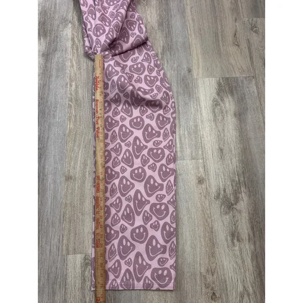 Shekou Pink Smiley Face Print High Waisted Wide Leg Jeans Womens Medium NEW - Image 9