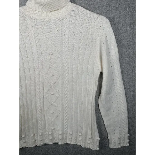 NWT RXB XL Sweater‎ Turtleneck Womens Top Cream Long Sleeve Ribbed Holiday - Image 9