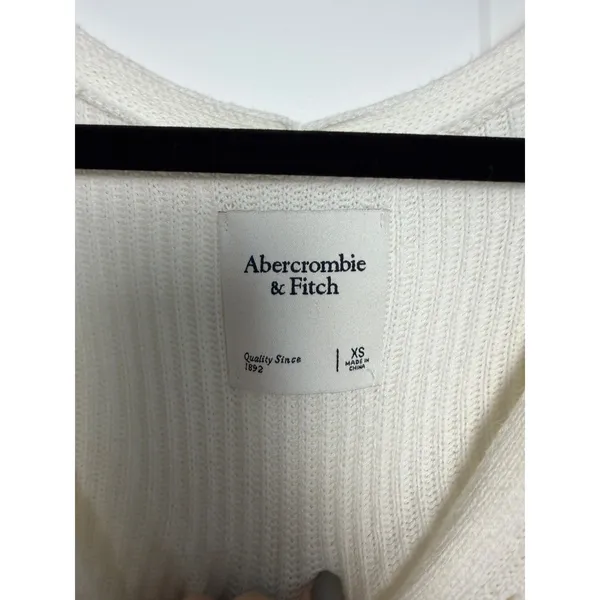 Abercrombie & Fitch Cream Knit Mutton Sleeve Cropped Cardigan Sweater Size XS - Image 7