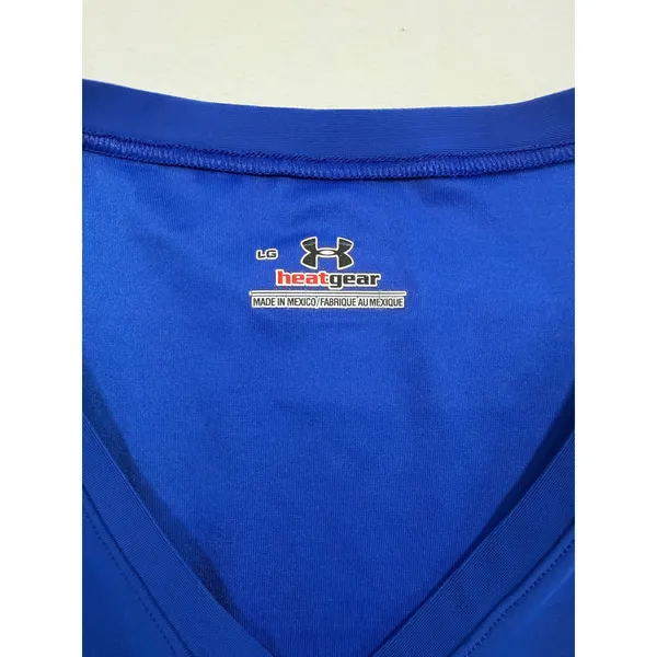Under Armour HeatGear Royal Blue V-Neck‎ Compression Tank Top Large RN 96510 - Image 4