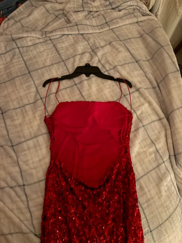 Red sparkly homecoming dillards dress - Image 3