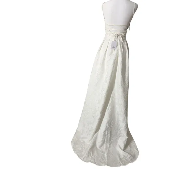 Lulus White Cowl Neck Backless Bridal Maxi Dress XS Wedding - Image 4