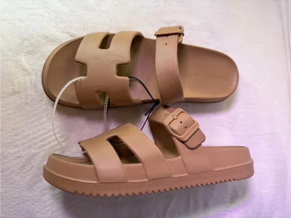 Madden Girl Women's Tan Slide Sandals - Image 4