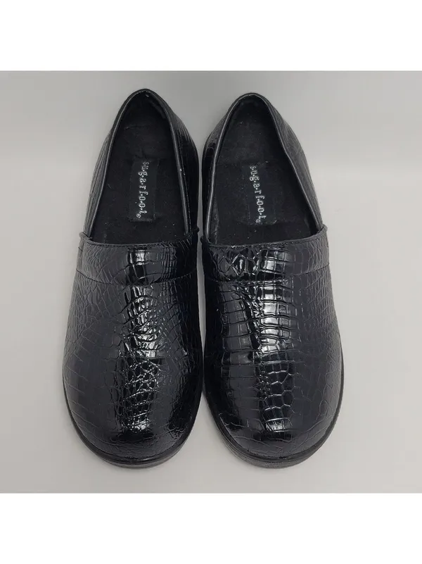 Sugar Foot Slip On Mules And Clog Patent Leather Black Size 6.5 - Image 3
