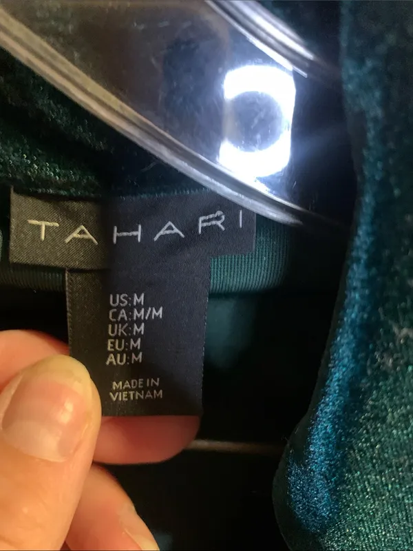 Tahari Dark Green Velvet Blazer Size M - Image 3