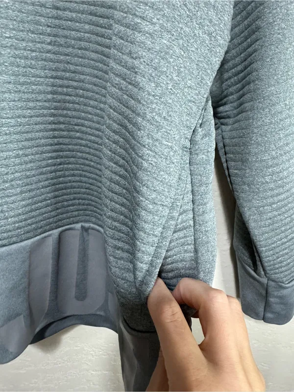 Nike Dri-FIT Heather Gray Ribbed Crewneck Sweatshirt "JUST" Hem Size Medium - Image 7