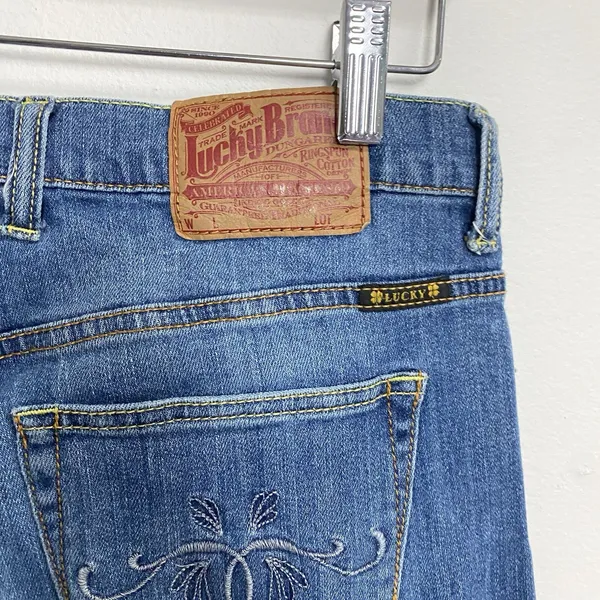 LUCKY BRAND Fluer Easy Rider Denim Women Sailor Jeans Sz 8/29 Mid‎ Rise Whiskers - Image 8