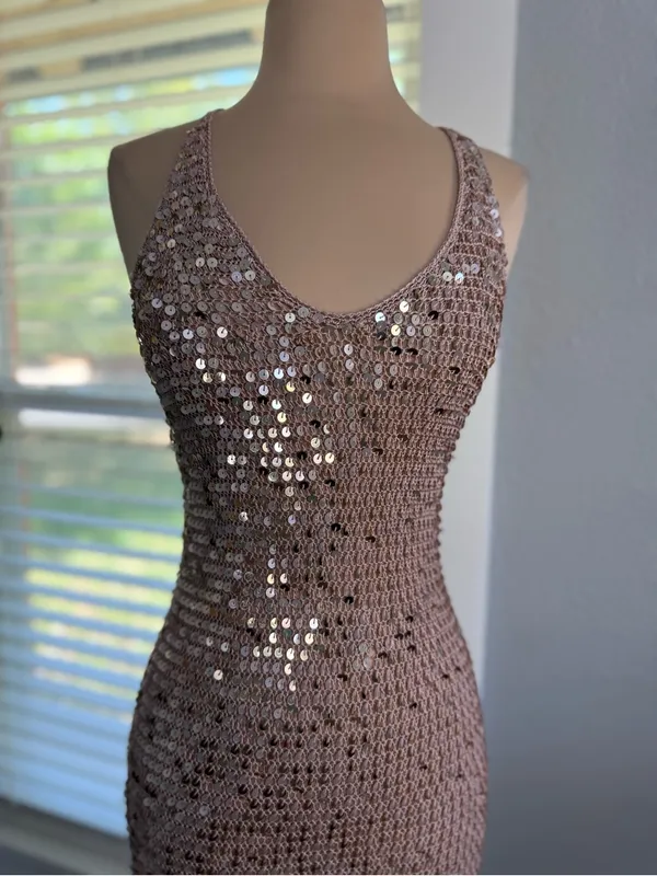 Retrofete Marie Dress In Rose Gold Size XS/S - Image 5
