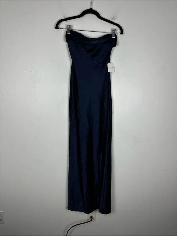 Altard State Navy Blue Satin Paityn Strapless Maxi Dress Women’s Sz XXS NWT - Image 5