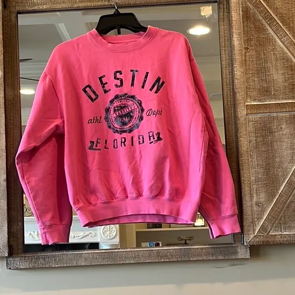 Comfy Sweatshirt Beach Florida Cotton Destin Pink Pullover Womens Medium - Image 3
