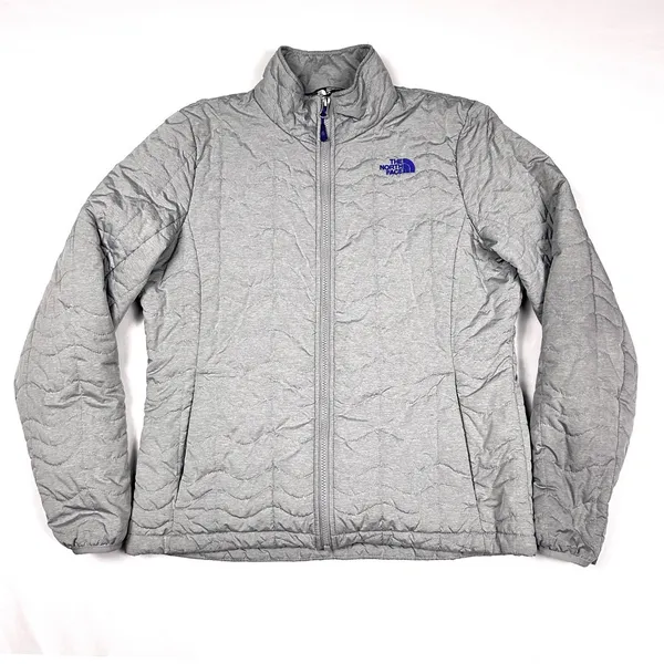 The North Face Thermoball Jacket Womens Large Gray Quilted Puffer Gorpcore‎ - Image 2