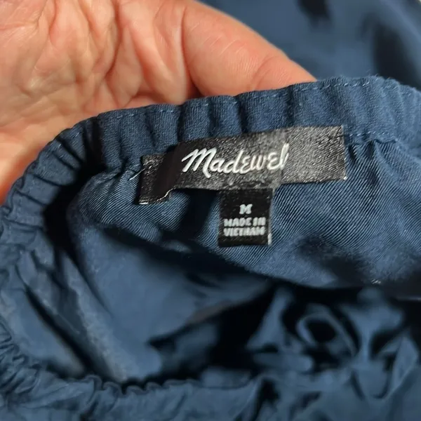Madewell Matte Twill‎ Tie-Back Cutout Crop Top Puff Raglan Sleeve - Image 9