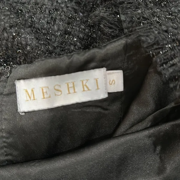 Meshki Black Sleeveless sparkly Sheath Mini cocktail Dress size small - Image 8