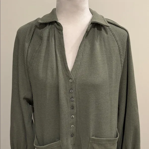 NWT Entro Waffle Weave Front Pocket Shirt Sz M - Image 2