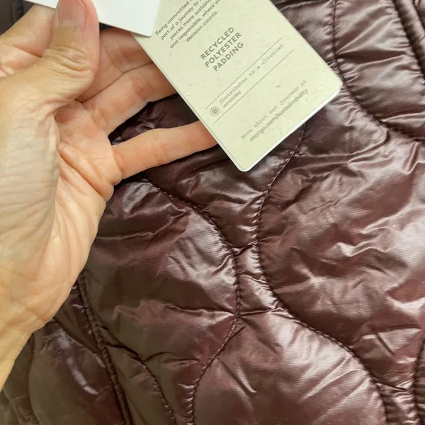 Mango MNG Anorak 012Melon Water Repellent Quilted Jacket Burgundy XXL NEW NWT - Image 8