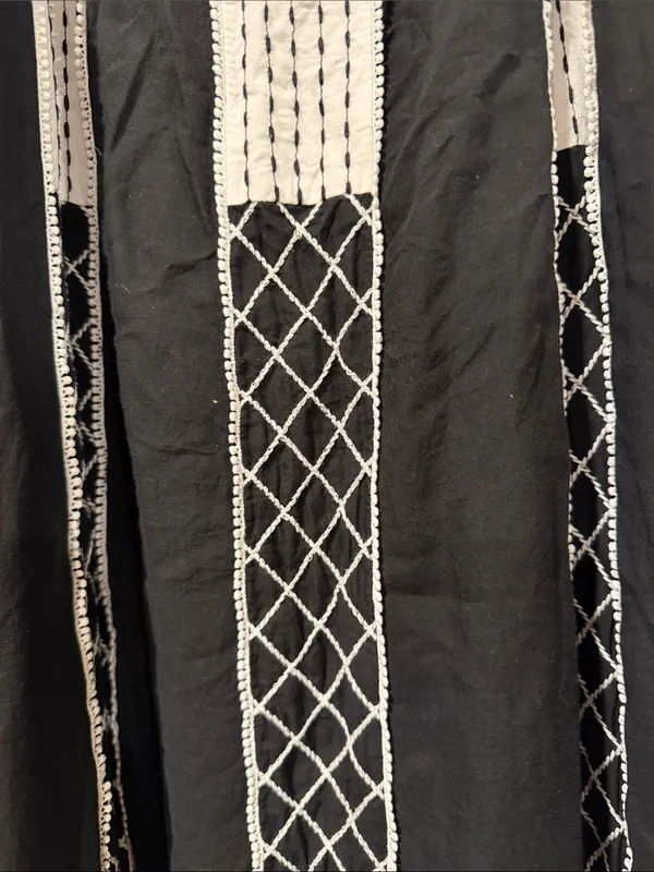 Anthropologie Black‎ & White Midi Tie-Shoulder Dress large - Image 6
