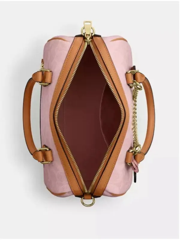 NEW Coach Medium Powder Pink Signature Rowan Satchel CEA18 NWT - Image 7