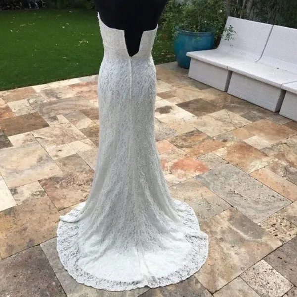 Glina David’s bridal floral lace beaded strapless wedding dress style s8551 sz 2 - Image 4