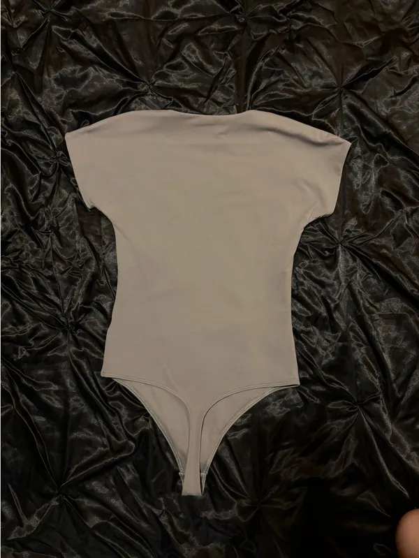 Babaton Aritzia Grey Square Neck Bodysuit  - Image 3