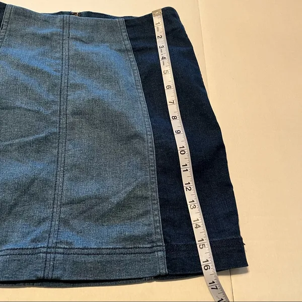 Free People Womens Size 8 Blue Two Toned Modern Femme Color Block Mini‎ Skirt - Image 10