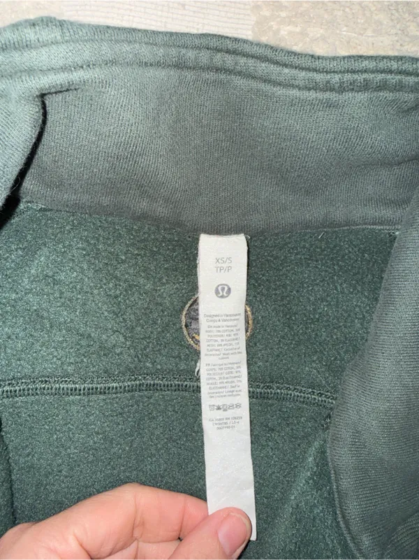 Lululemon Scuba‎ Oversized Funnel-Neck Half Zip *Long Dark Forest / Gold XS/S - Image 2