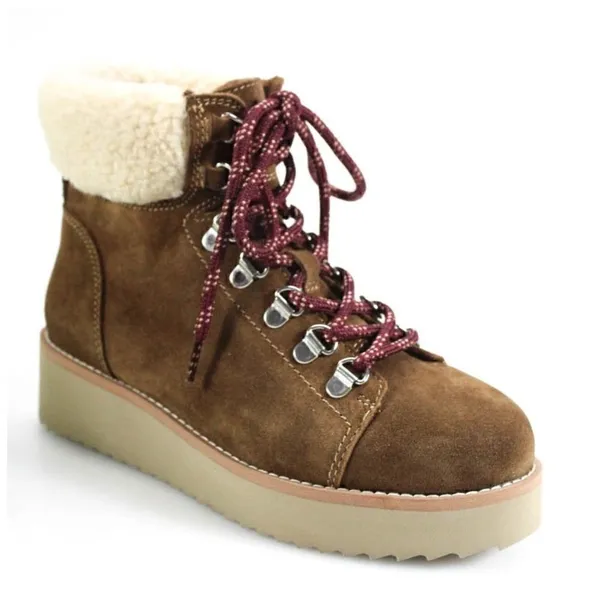Sam Edelman Franc Lace-up Round-toe Hiker Ankle Boot TOFEE - Image 3