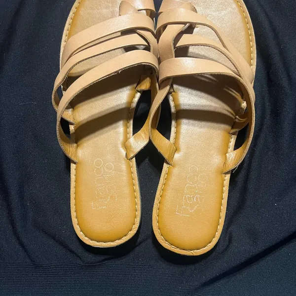 Franco Sarto Stylish Tan Leather Sandals - Image 2