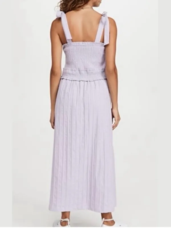 Lost + Wander Angel In Disguise Maxi Dress Lavender Purple Smocked Cotton M - Image 4