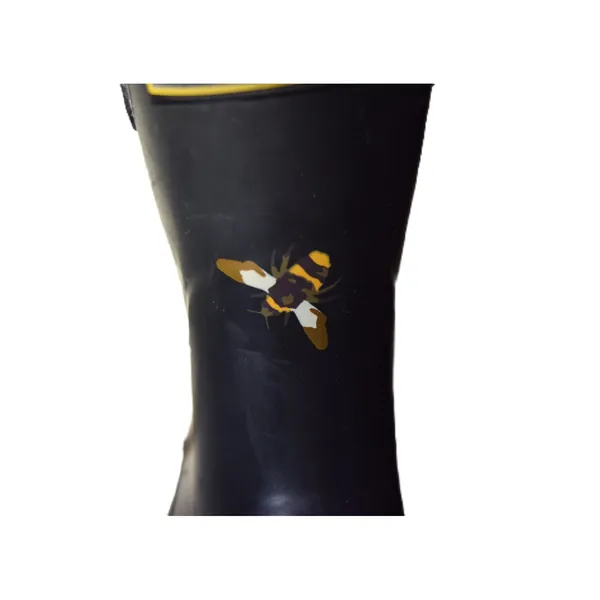 Joules Molly Rain‎ Boots Womens Size 7 Black Bumble Bee Print Mid Wellies Good - Image 6