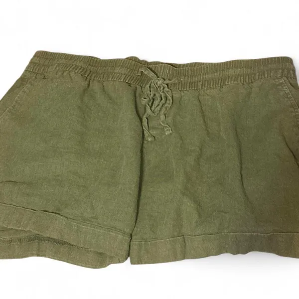 Old Navy Olive Green Drawstring linen blend Shorts - Image 2