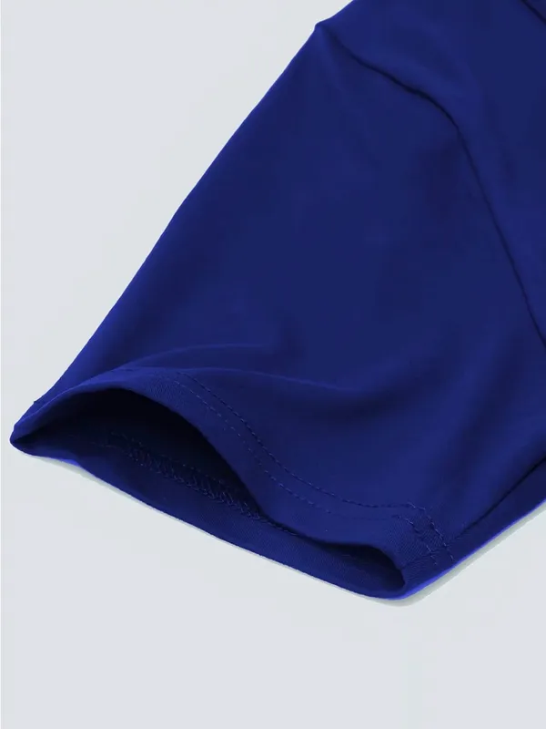 Classic round-Neck Maxi Dress in Royal Blue - Image 4
