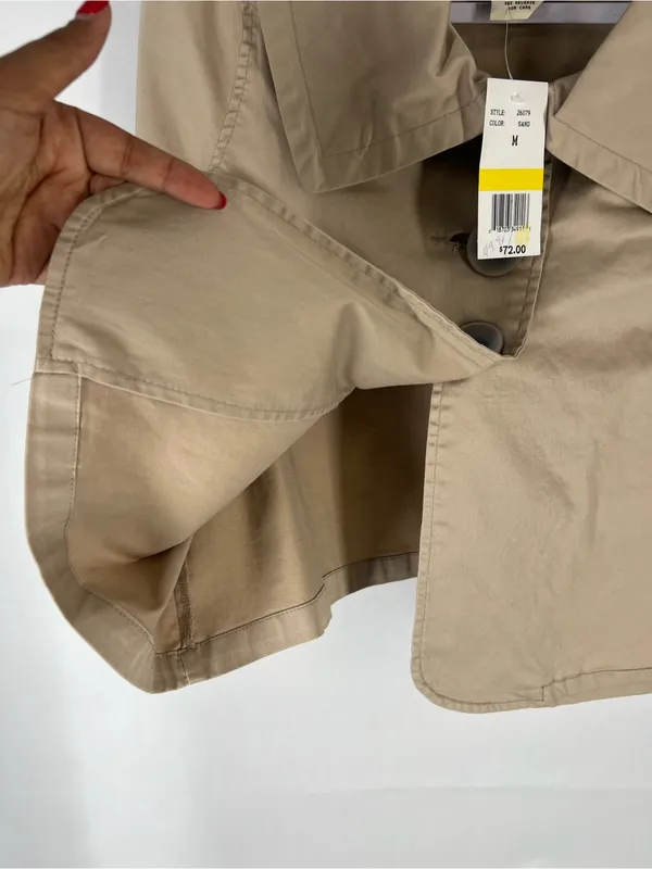 Live a‎ Little Cropped Short Sleeve Jacket NWT Sand Size M - Image 5
