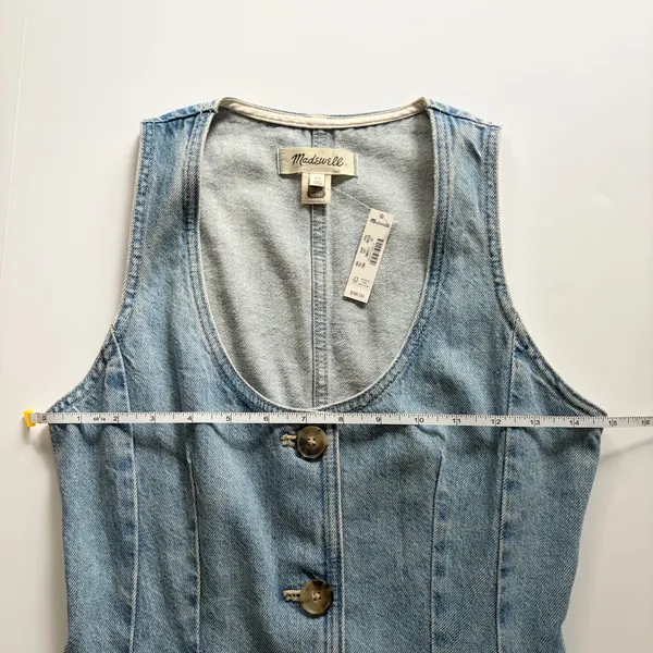 NWT- Madewell Denim Button Vest - Image 8