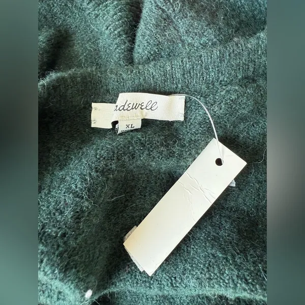 NWT Madewell Green Cozy Wool Alpaca Cardigan Sweater, Size XL - Image 3