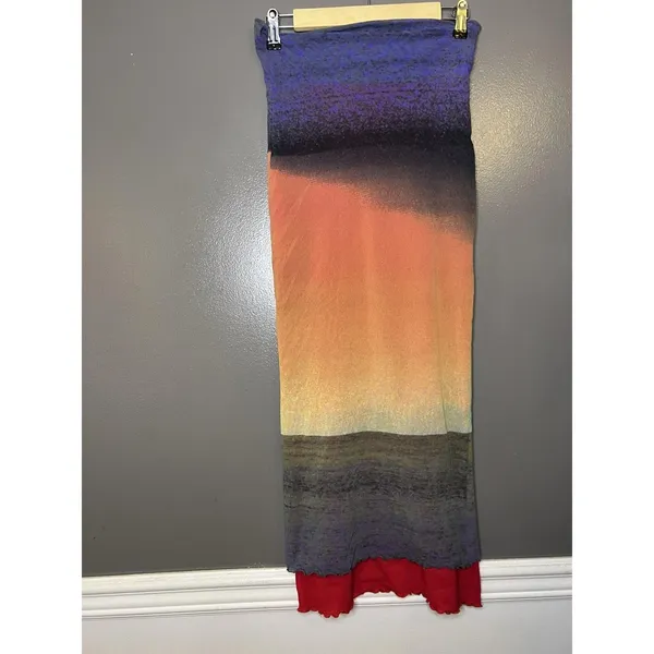 Guess Collection Skirt Womens Medium Multicolor Ombre Knit Maxi Lined Stretch - Image 2