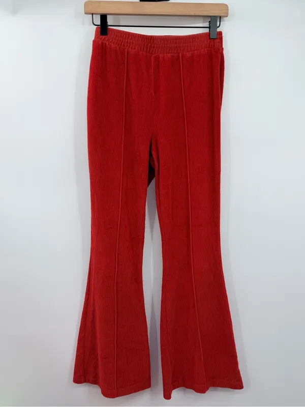 Aerie Groove-On Corduroy Flare Pants Womens S Sundried Red Y2K‎ 70s - Image 2