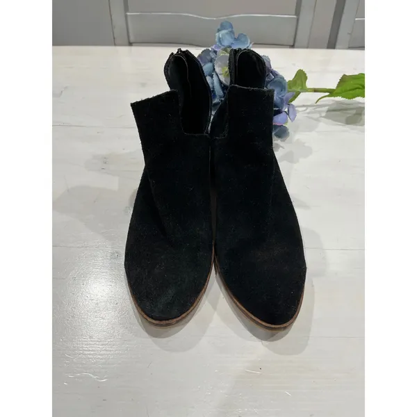 Steve Madden Suede Booties Block Heel Ankle‎ Boots Black Zipper Size?7.5 - Image 11