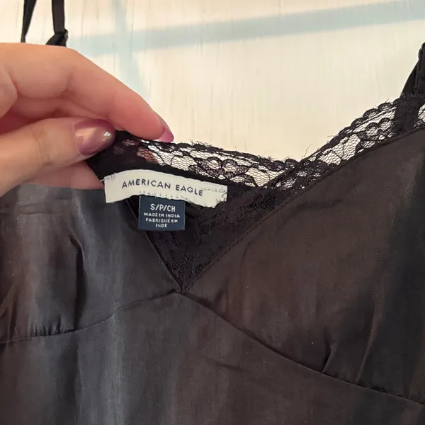 Black Lace Trim Cami Top - Image 2