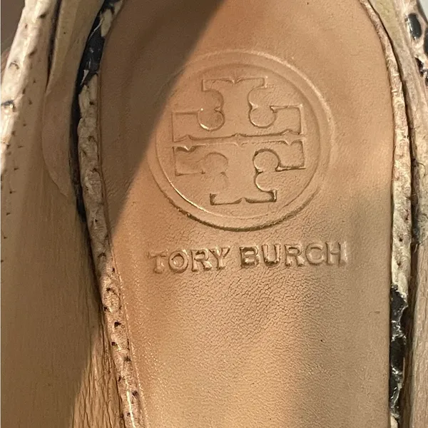 Tory Burch Snakeskin Ballet Flats - Cream and Black - Image 8